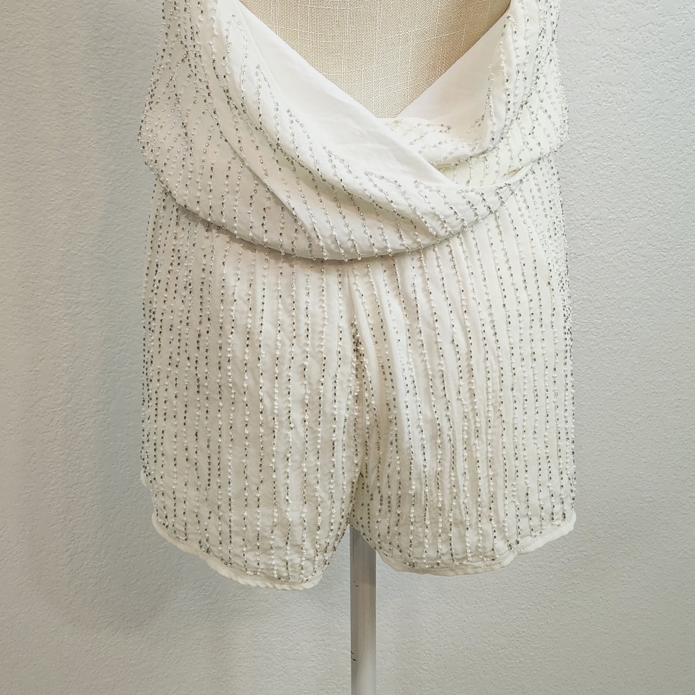 Lulu's From This Day Forward Ivory Beaded Romper Size: S - Picture 11 of 15